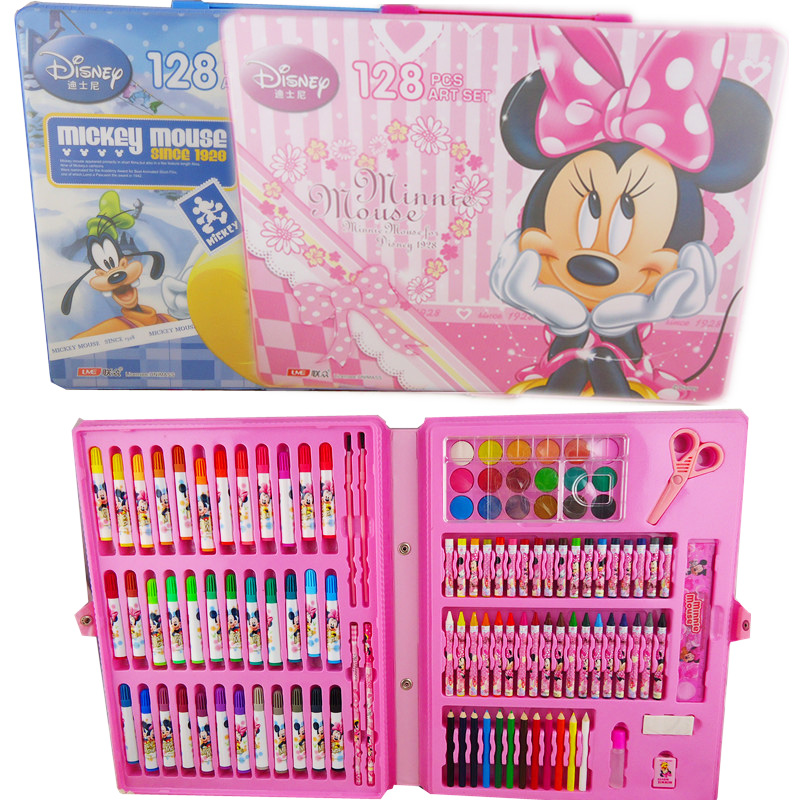 包邮正版迪士尼水彩笔套装儿童文具礼盒米奇 小学生学习用品 画笔