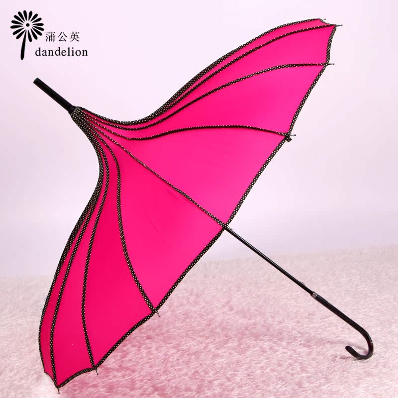 蒲公英创意宝塔遮阳伞太阳长柄伞可爱韩国公主防紫外线晴雨伞特价折扣优惠信息