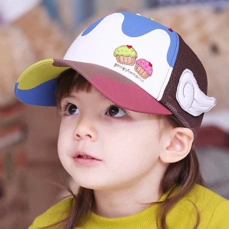 包邮公主妈妈春夏季新款韩版时尚儿童棒球帽翅膀冰淇淋宝宝帽子
