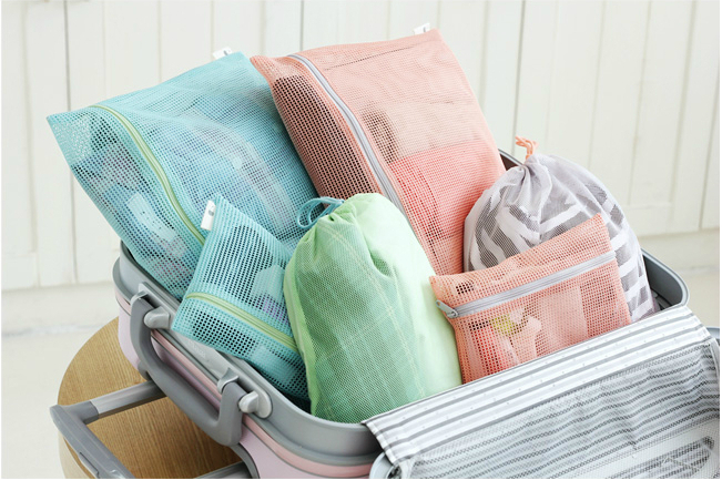 法蒂希韩国旅行衣物收纳袋 洗漱袋 整理套装 透气网状分类四件套折扣优惠信息