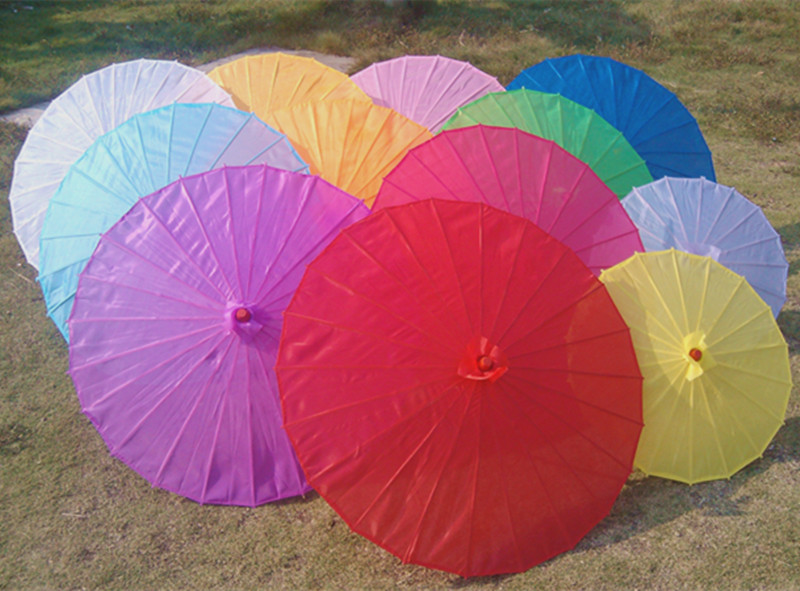 大小号纯色伞舞蹈伞工艺绸布伞装饰雨伞油纸伞道具绘画透明古典伞折扣优惠信息