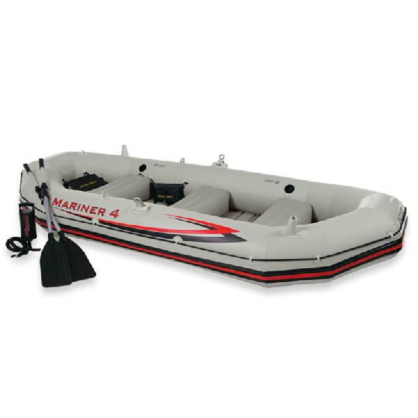 特价正品INTEX加厚灰色4人橡皮艇充气船皮划艇橡皮船充气艇冲锋舟