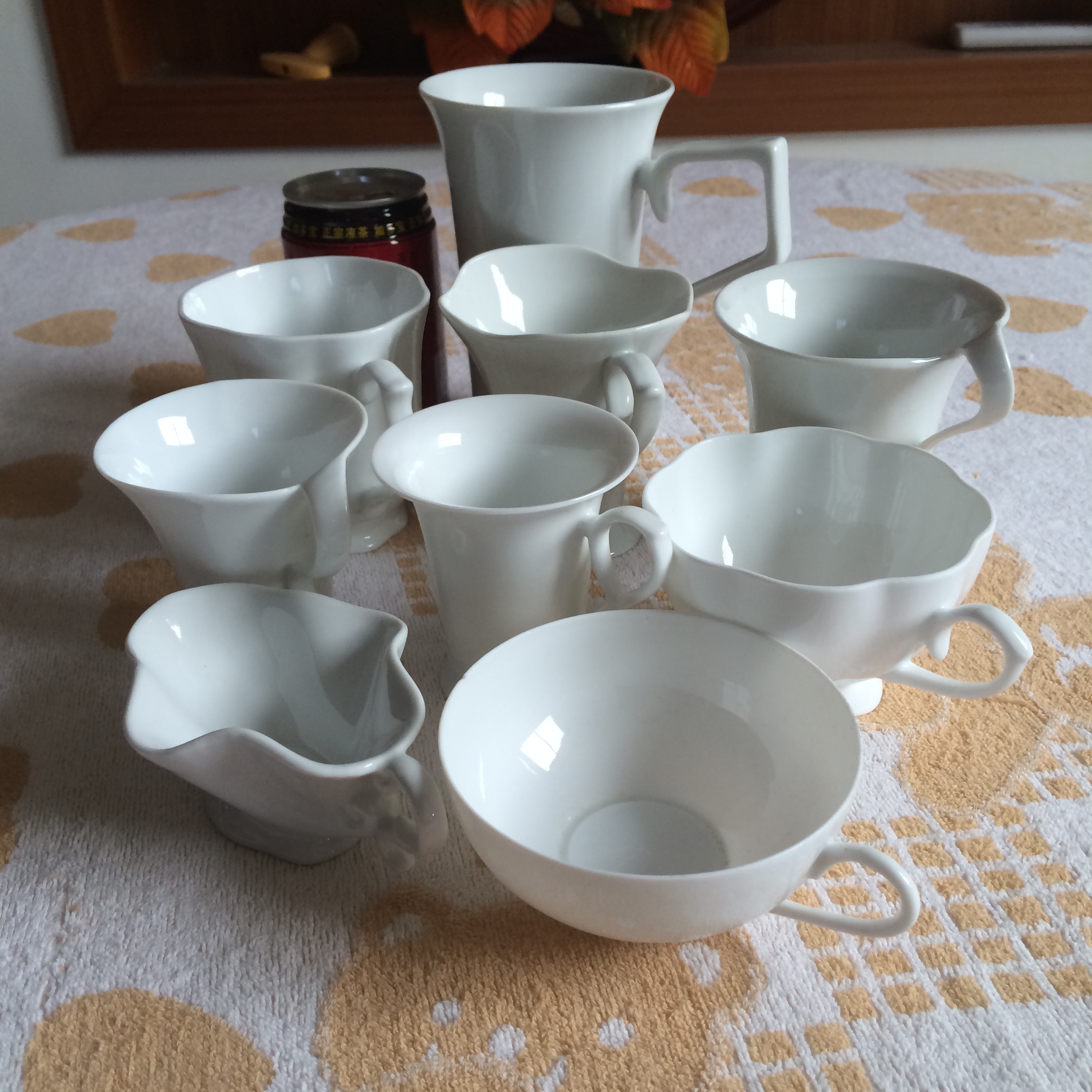 白色创意独特咖啡杯水杯茶杯随行杯 陶瓷 学生杯子泡茶杯包邮特价