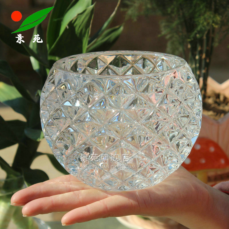多款玻璃水晶球透明水培花瓶 多肉盆栽植物花盆 插花 圆形加厚型