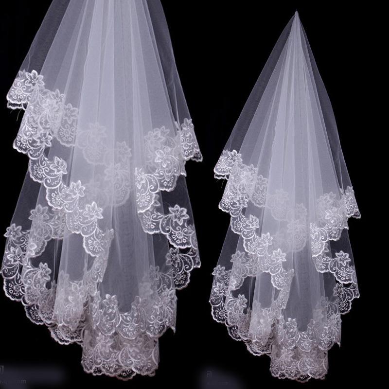 包邮白色新娘头纱超长3米5米10米拖尾韩式蕾丝结婚纱礼服配件新款折扣优惠信息