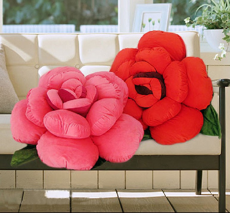 唯美毛绒玩具娃娃玫瑰花客厅抱枕办公室靠垫唯美可爱家装摆件特价