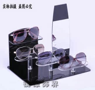 4位眼镜展示台，亚克力眼镜台，眼镜架，展示架，带镜子套装台