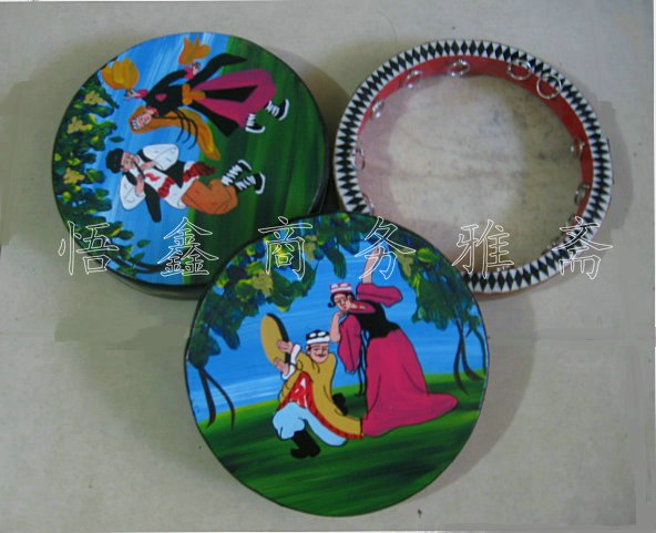 新疆手工牛皮手鼓维吾尔族民族舞蹈演出手鼓打击乐器男女款大小鼓