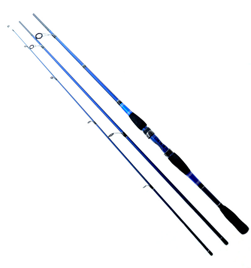 包邮硬调宝石蓝碳素2.7米3节淡海直柄路亚竿海竿钓鱼竿钓杆套装