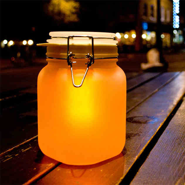 创意新奇磨砂玻璃月光罐黄蓝双变色发光太阳能阳光罐男女生日礼物