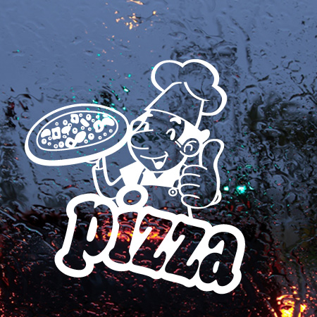 墙贴pizza披萨匹萨批萨店 厨师玻璃贴咖啡馆西餐厅 橱窗贴纸 w191折扣优惠信息