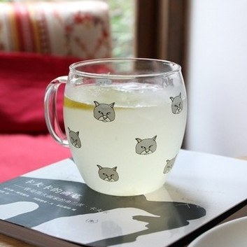 原品生活 u-pick创意玻璃水杯 牛奶杯 果汁杯 动物系列玻璃杯