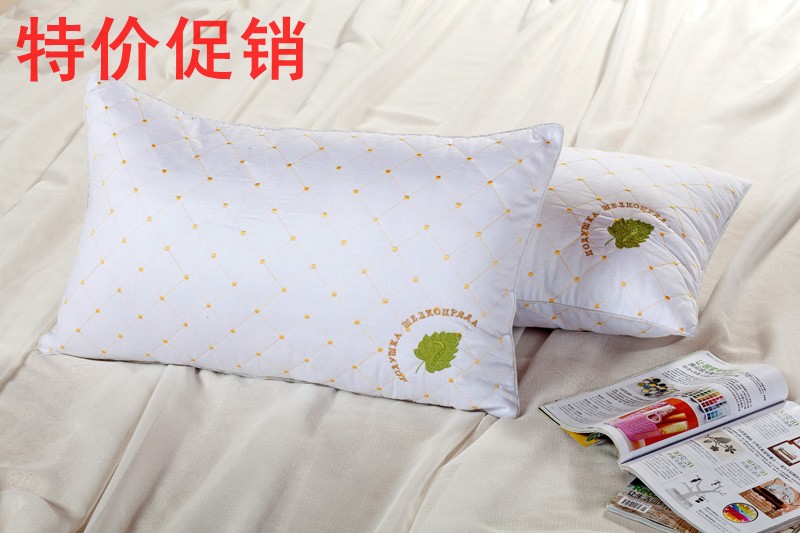 全棉绣花蚕丝枕芯 护颈保健枕枕头 单人枕助眠枕 超柔舒适枕芯