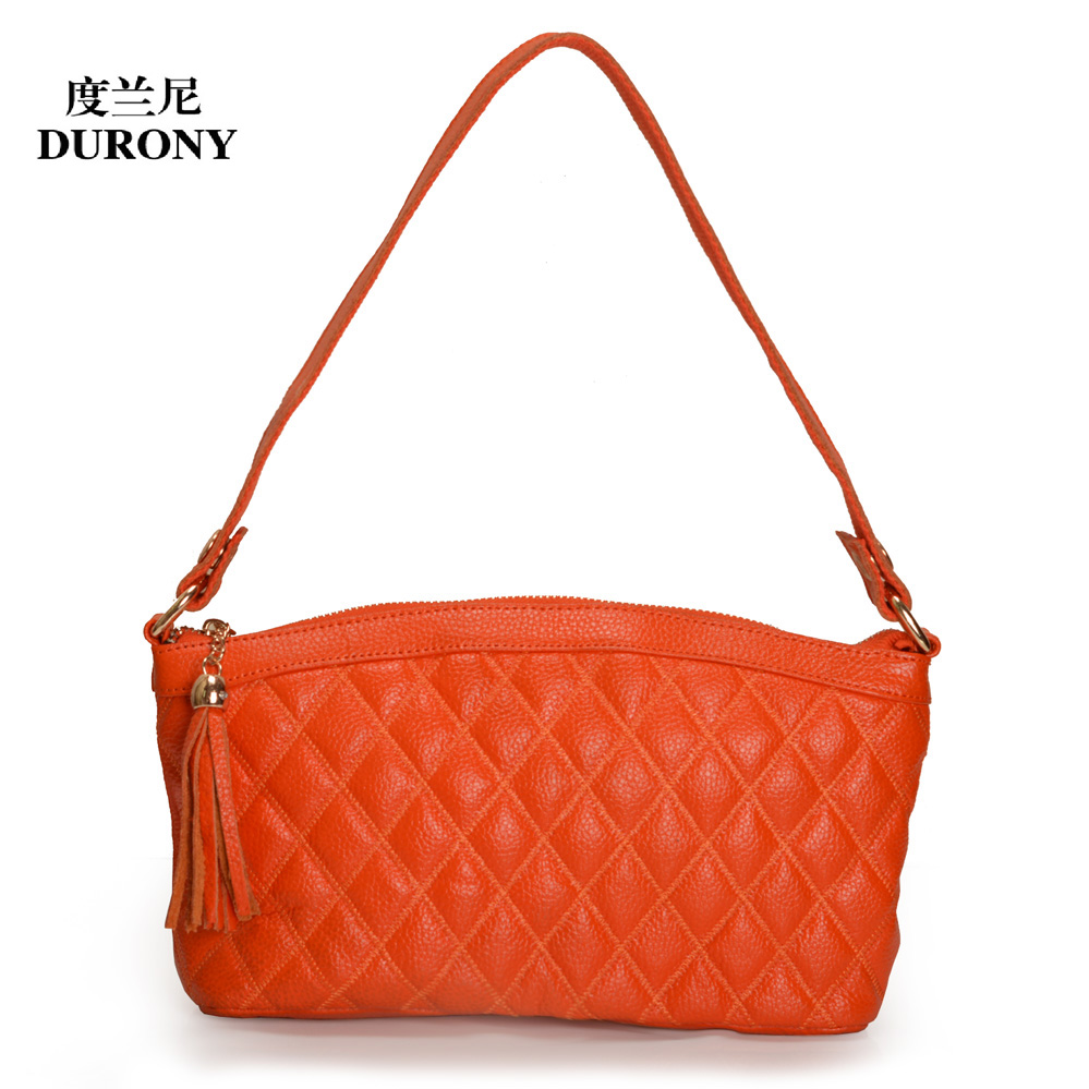 度兰尼2015新款女士单肩斜挎包欧美时尚大容量包包菱格纹设计手包