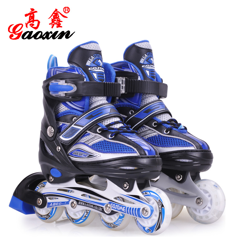 高鑫正品轮滑鞋 溜冰鞋儿童 套装 闪光直排滑鞋可调成年旱冰鞋