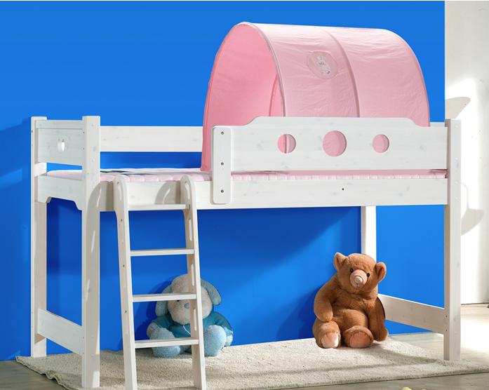 儿童家具/ 松木床/ 儿童床公主床半高床实木儿童 床带护栏
