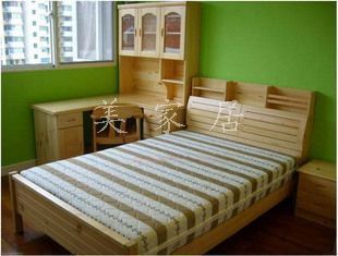 北京儿童房家具男孩松木床 实木床 床 书架床 单人床 儿童床B072