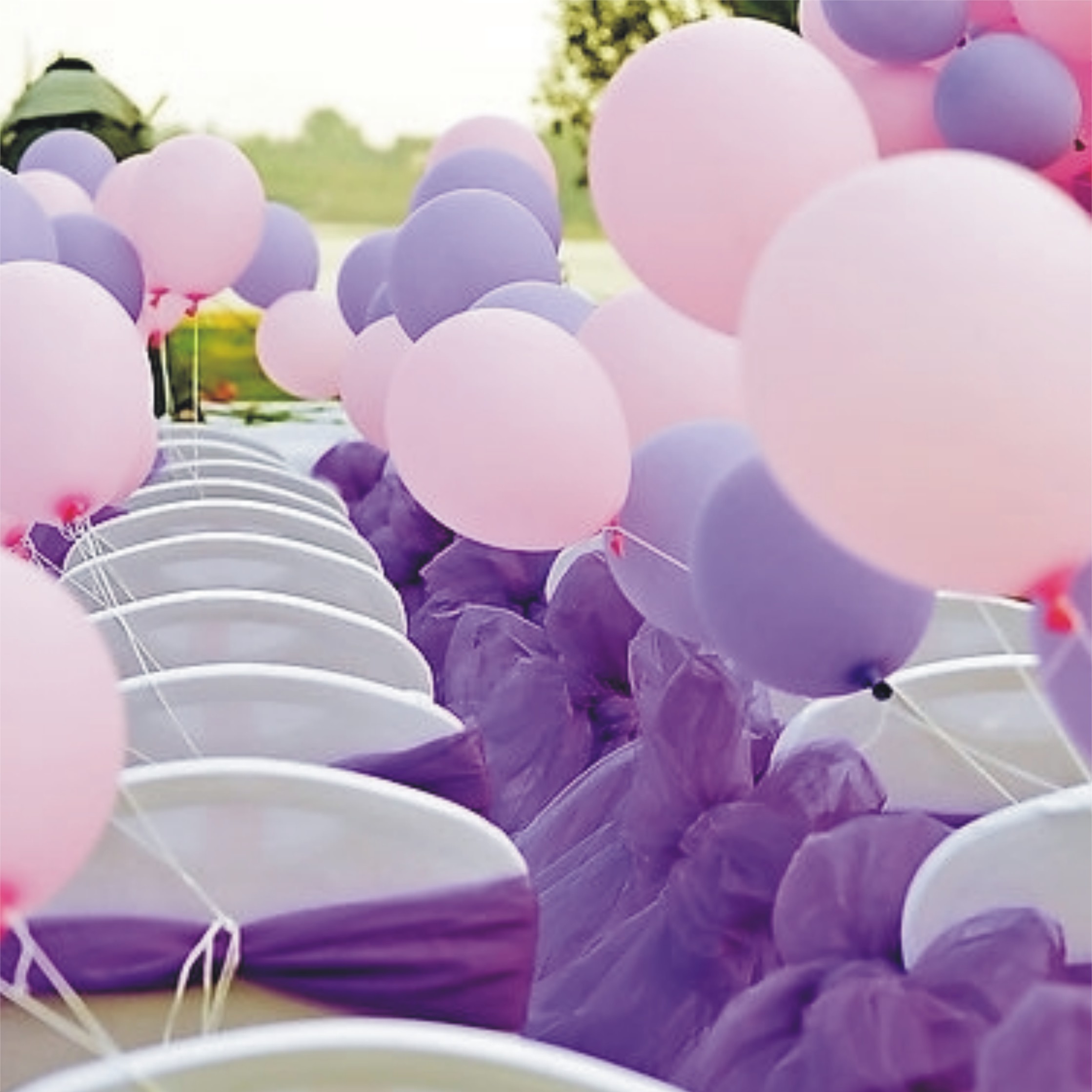 节日婚礼庆典珠光气球圆形心形大小号粉紫红色洞房现场拱门车布置