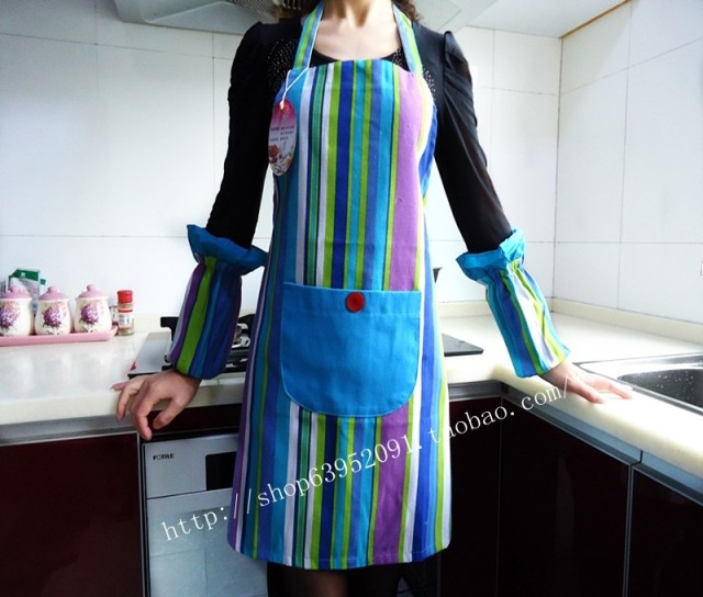 热卖韩版时尚成人工作服大人帆布厨房家居做饭围裙送长款防污袖套折扣优惠信息