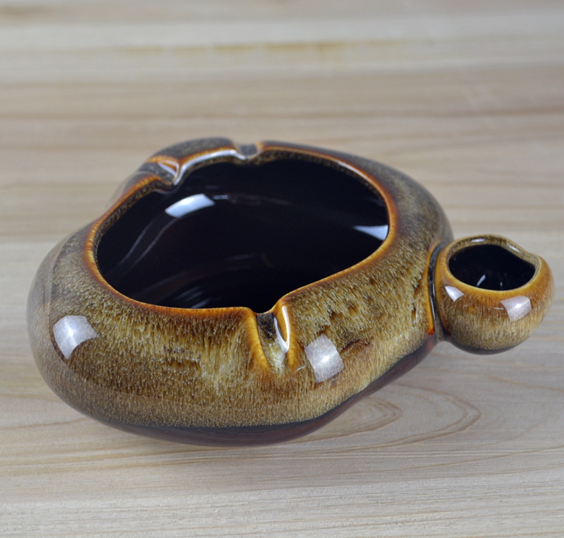 窑变精品时尚实用烟灰缸欧式复古客厅办公室大号陶瓷创意个性烟缸
