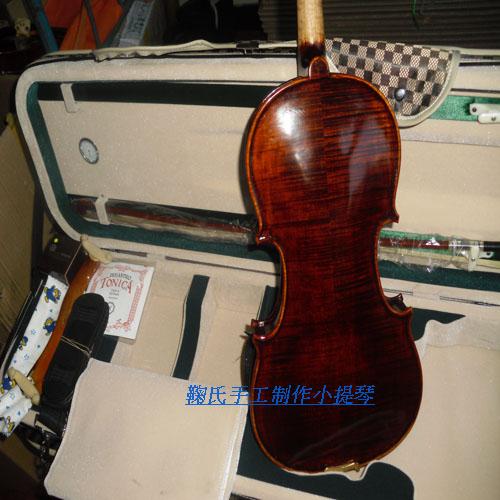 鞠氏制作室刚出炉纯手工东北料4/4小提琴/虎纹中 高档小提琴