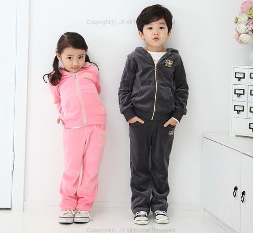 2014春季童装新款运动儿童衣服天鹅绒套装潮女童男童套装秋装韩版