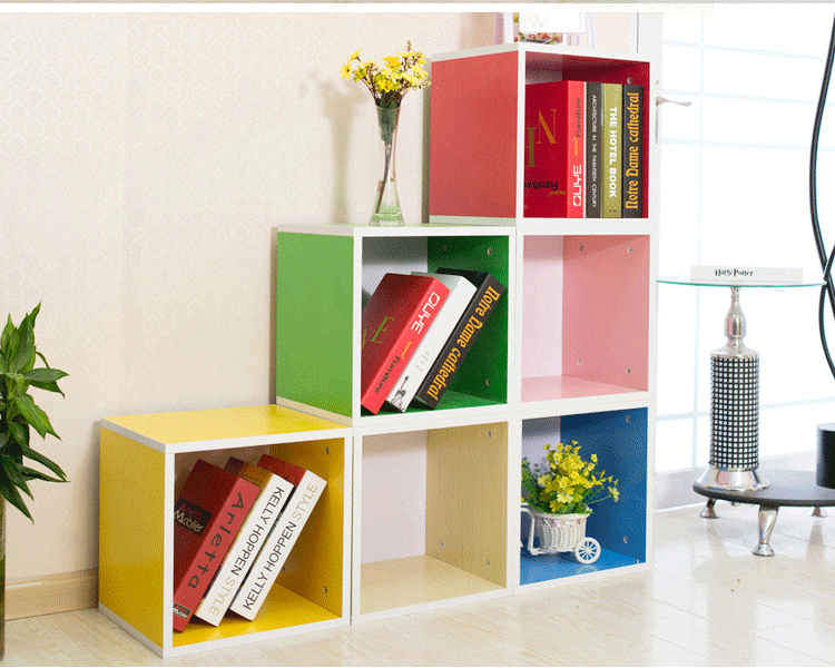 【李氏】特价自由组合书柜书架墙上置物架简易木质书橱儿童储物柜