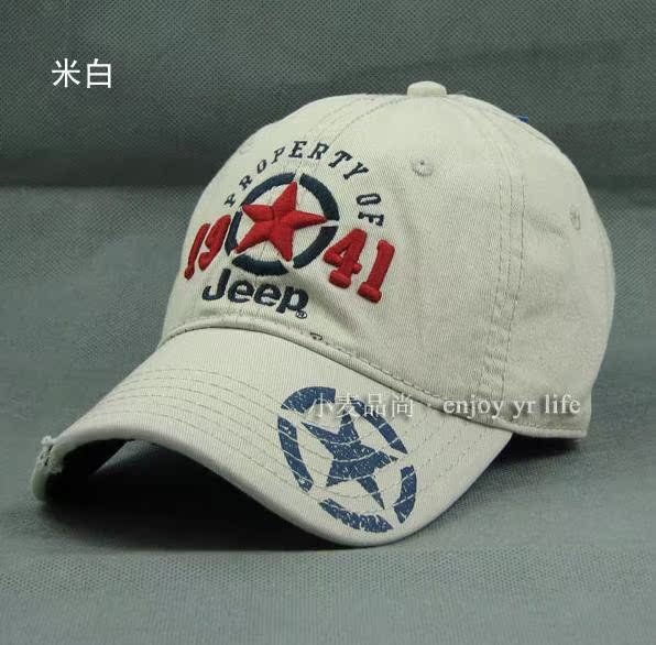 Afs Jeep/ 战地吉普  立体刺绣磨边棒球帽鸭舌帽 可调大小
