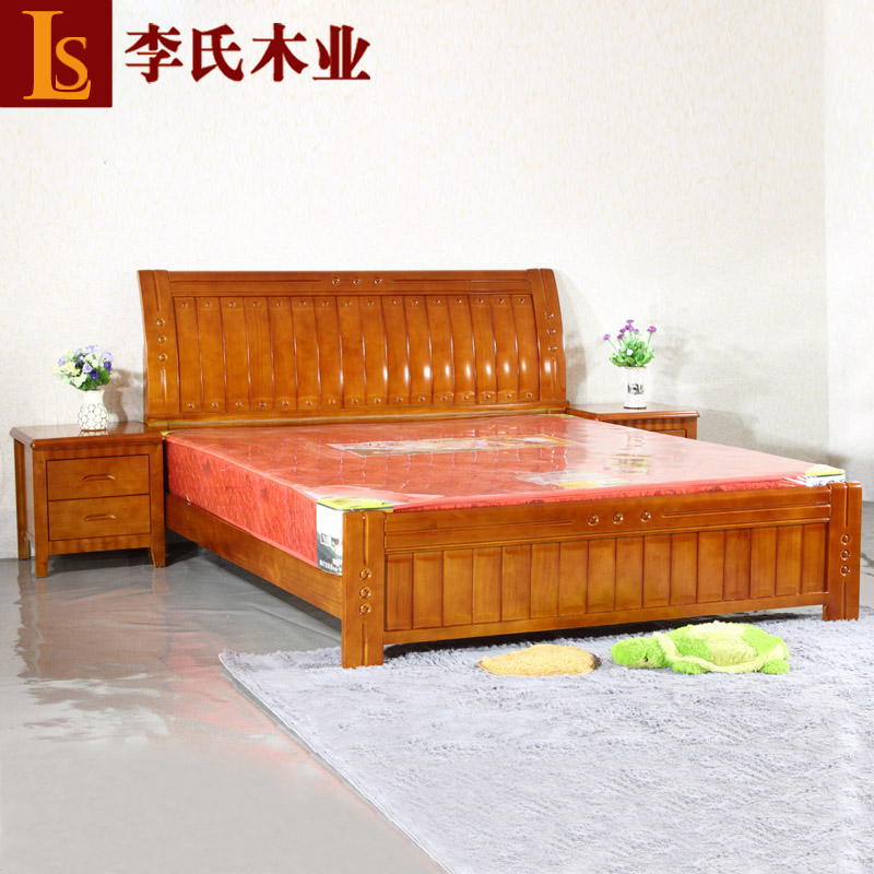 实木床 橡木床 箱体床 1.5/1.8米 单人双人床 高箱气压储物床特价