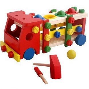 木制益智儿童 组装可拆车敲打拆装车拆装玩具带球款儿童玩具车折扣优惠信息