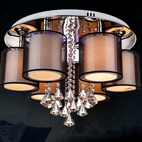 简约现代吸顶灯LED布艺水晶灯卧室灯客厅灯饰餐厅灯具奢华水晶灯
