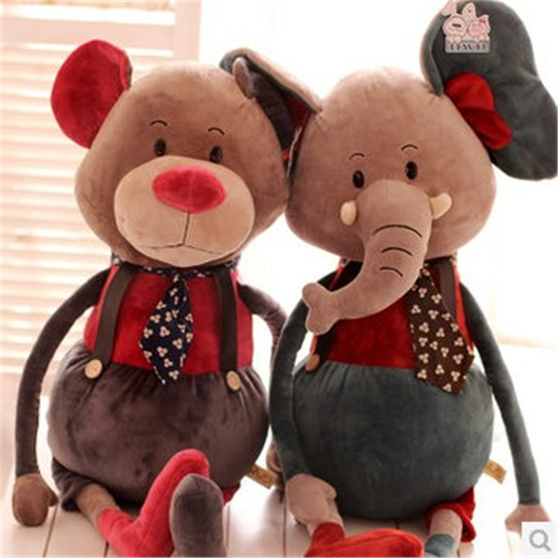 HWD可爱兔子大象小熊老鼠毛绒玩具公仔抱枕布娃娃 生日礼物包邮
