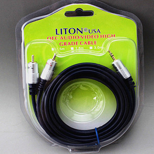 美国立顿/LITON 一分二 音频信号线 3.5转双莲花音频信号线 1.8米