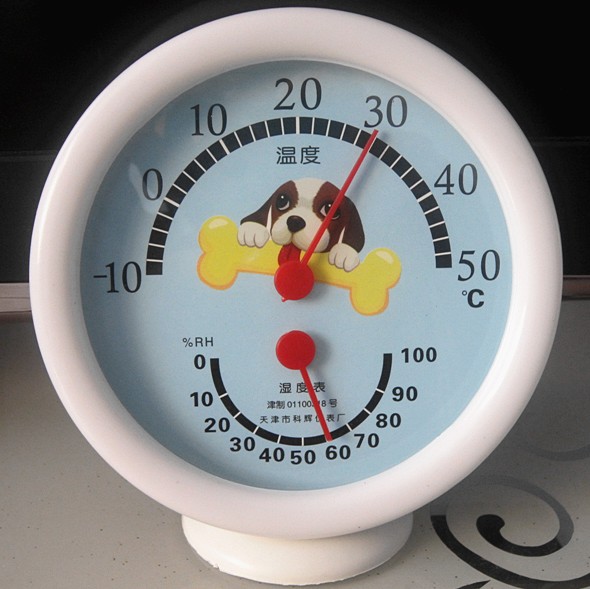 卡通温湿度计 室内外 可挂 可立放温度计 家用湿度计 直径13.5cm