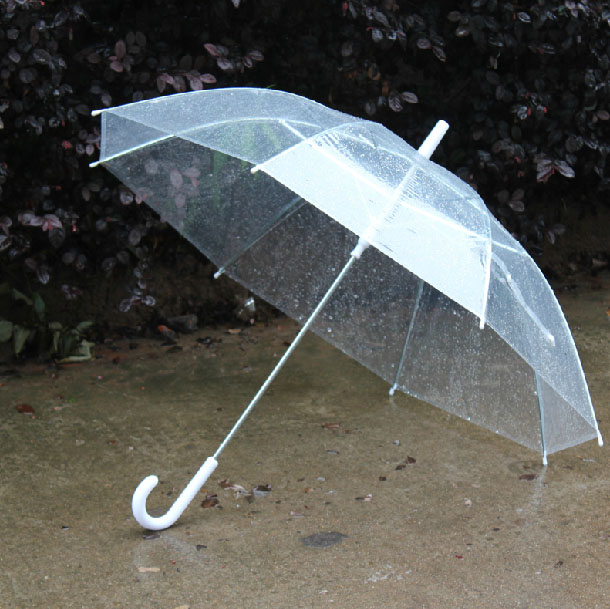 韩版厂家透明雨伞加强款长柄伞直杆塑料广告伞礼品伞定制可印logo