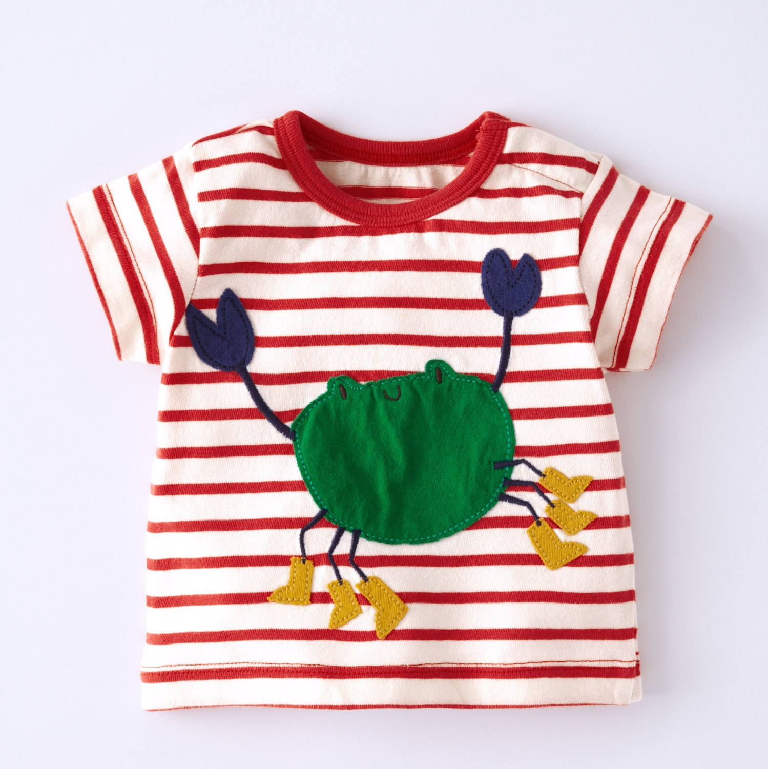 儿童夏季短袖T恤 男童纯棉半袖  圆领贴布 中童小童宝宝衣服 条纹