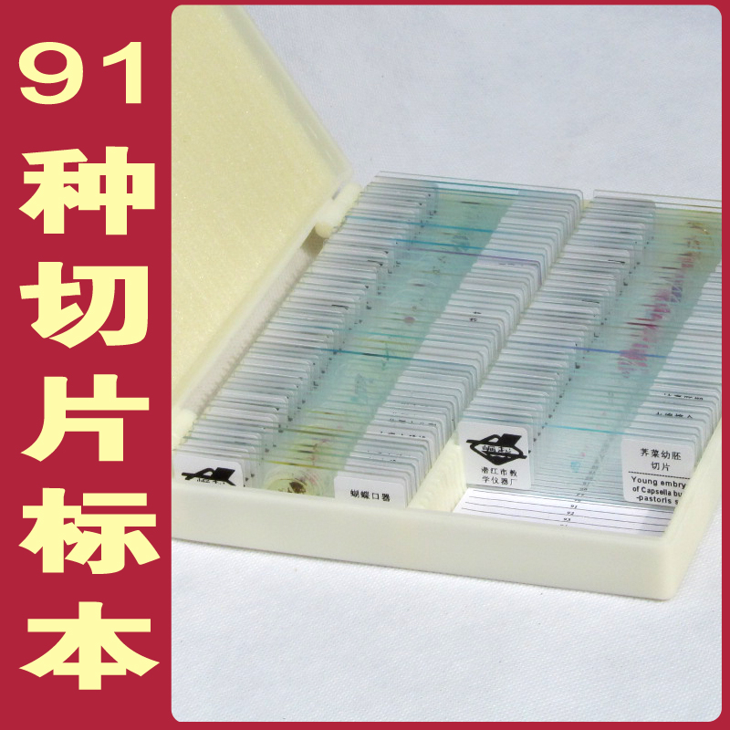 显微镜生物切片生物标本91种全套/中英文对照/低价促销折扣优惠信息