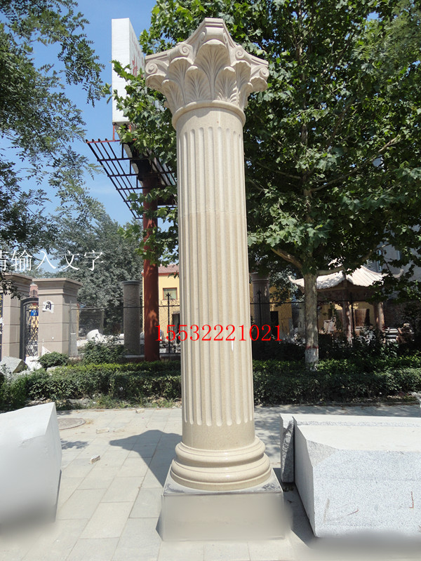 石雕空心柱子 别墅柱子皮定做大型罗马柱 大理石花岗岩实心柱子折扣优惠信息