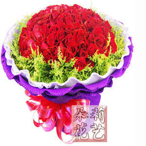 郑州鲜花同城速递99朵红玫瑰花生日礼物鲜花批发手捧花 鲜花天津