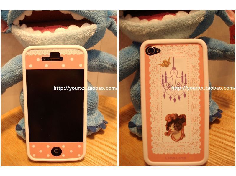 韩国可爱iphone4 4S DIY花纹造型 个性防水装饰贴纸 可搭配手机壳