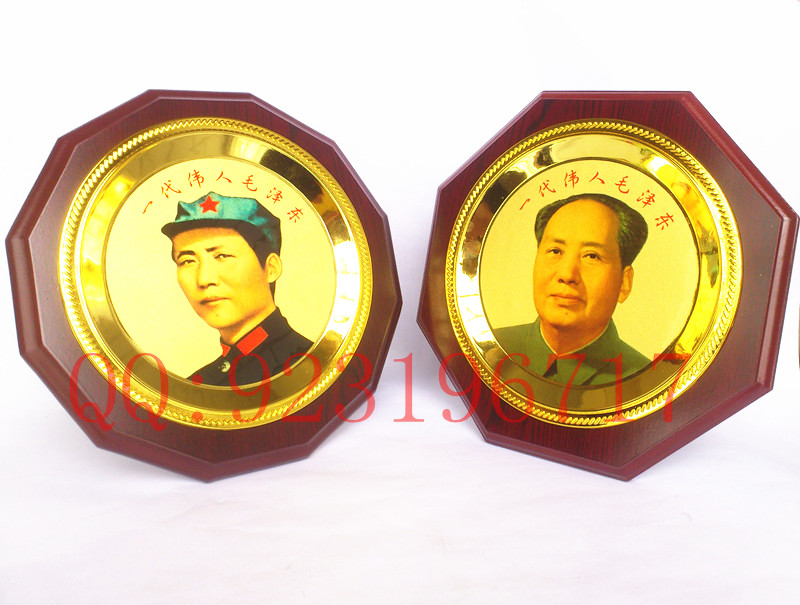 红色印象毛主席青年画像摆件毛泽东头像办公桌面木质摆饰商务礼品