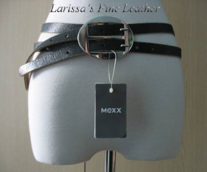 英国购回全新正品 MEXX 真皮双层皮带 女士式装饰腰带 黑色 特价