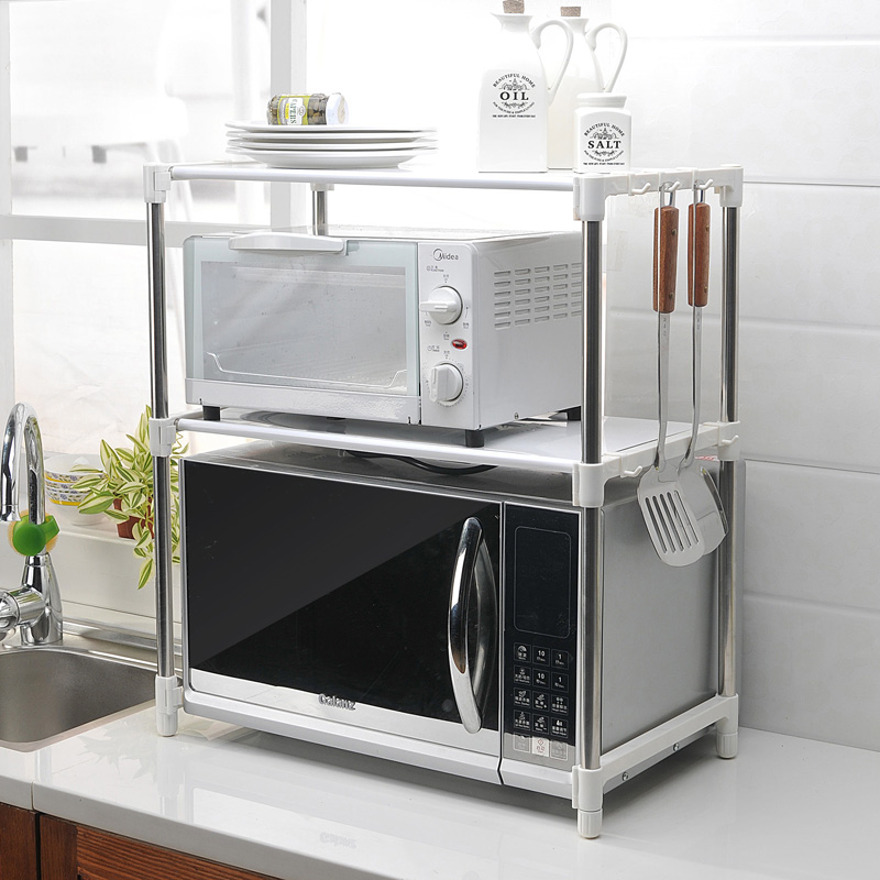双层微波炉架厨房置物架烤箱架微波炉置物架日用品储物层架