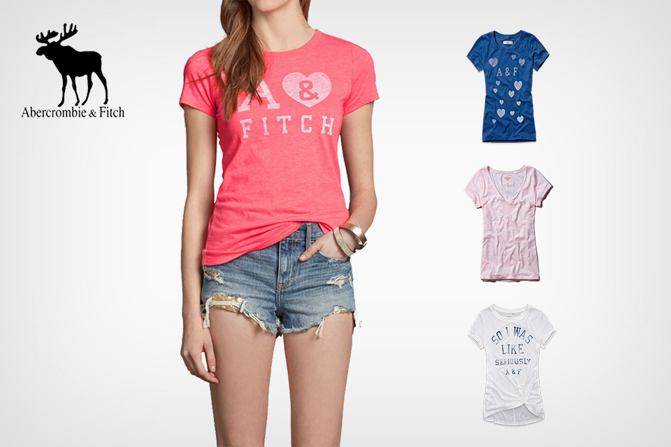 14美国代购AF正品Abercrombie Fitch女款短袖T恤 AF女生短袖T恤