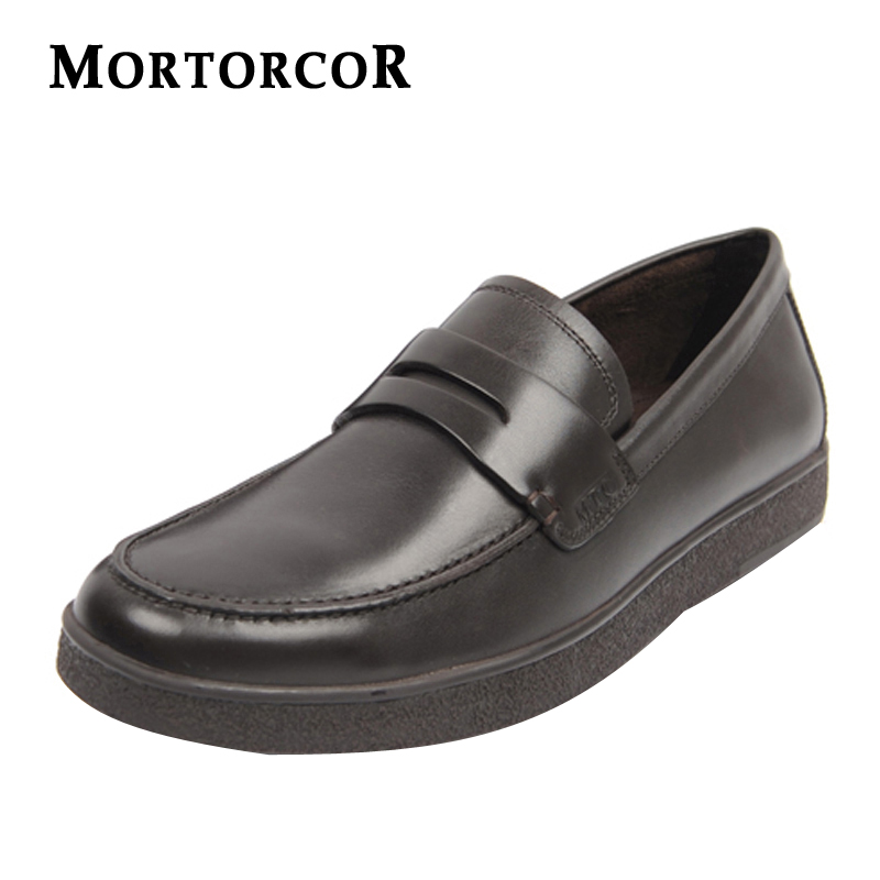 MORTORCOR新款男士日常休闲商务舒适透气头层牛皮真皮鞋 82152y5