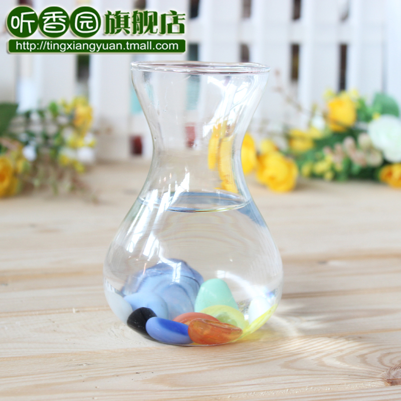 小清新水养风信子水培瓶 办公桌玻璃透明花瓶 透明玻璃器皿 特价