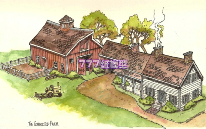 【777纸模型】农场场景建筑模型