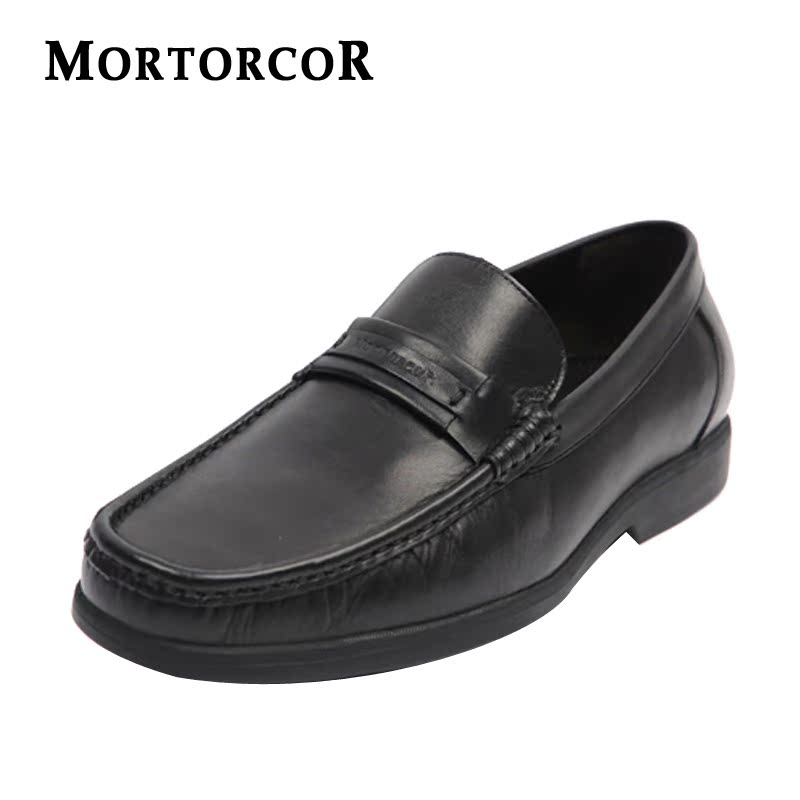 MORTORCOR新款男士日常商务正装真皮鞋子扁头软面皮鞋916011折扣优惠信息