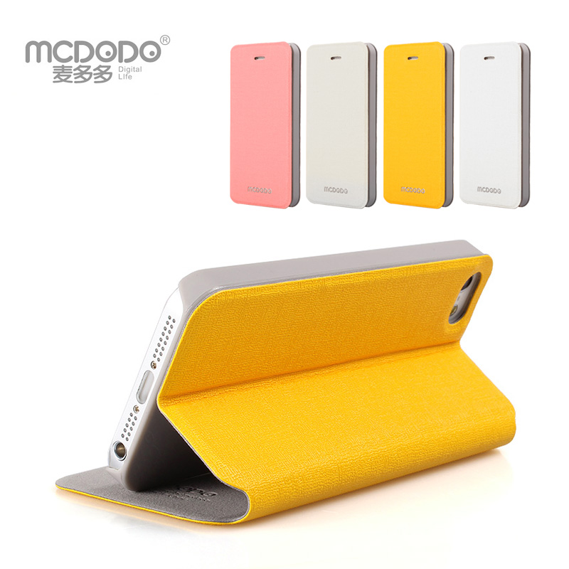 麦多多iphone5S手机壳 苹果5皮套 iphone5C翻盖后壳全包保护套