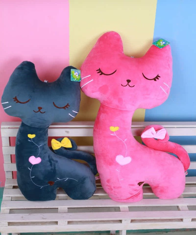 新品包邮猫咪毛绒玩具抱枕 花斑猫公仔 可爱猫猫咪女生最爱布娃娃